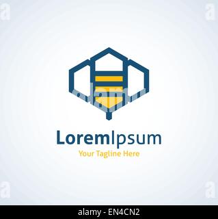 Résumé de la technologie app bee la perfection logo vector icon Illustration de Vecteur