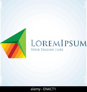 Les progrès de la conception géométrique pyramide simple icône logo éléments Illustration de Vecteur