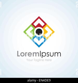 L'équipe de partenariat d'affaires idées réflexion logo icône de l'élément Illustration de Vecteur