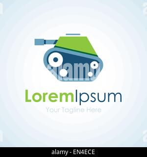 Cute Green army tank design graphique icône logo Illustration de Vecteur