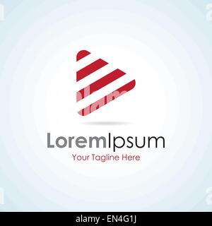 Jouer rouge brillant bouton icône commerciale simple logo Illustration de Vecteur