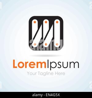 Machine mécanique commerciale simple logo icône connecté Illustration de Vecteur