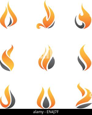 Symbole du feu et de l'icône Illustration de Vecteur