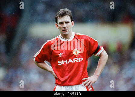 Rumbelows finale de la coupe de la Coupe au stade de Wembley. Sheffield Mercredi 1 v Manchester United 0. United's Bryan Robson. 21 avril 1991. Banque D'Images