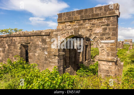 Quartiers des officiers ruines Antigua Antilles Banque D'Images