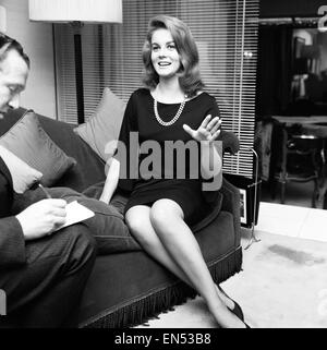 Ann Margret Olsson, actrice de cinéma et chanteuse, photographié à la May Fair Hotel à Londres, 6 novembre 1963. Ann Margret est en ville pour le London premiere de son dernier film "Bye Bye Birdie". Banque D'Images