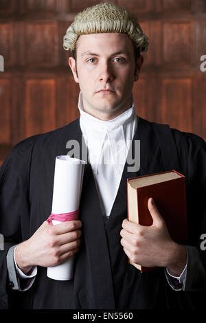 Portrait d'avocat en Cour brève et Réservez Banque D'Images