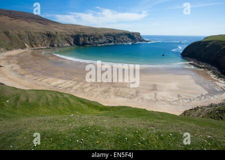 La plage de Silver Strand à Gleann Cholm Cille, Co Donegal, Irlande Banque D'Images