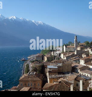 Hotel Malcesine, Gardasee, Italien des années 1970 er Jahre. Locations de Malcesine, sur le lac de Garde, Italie 1970. Banque D'Images