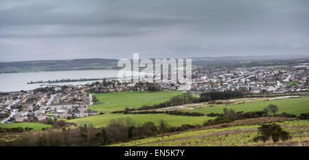 Vue sur Stranraer & Loch Ryan en Écosse. Banque D'Images