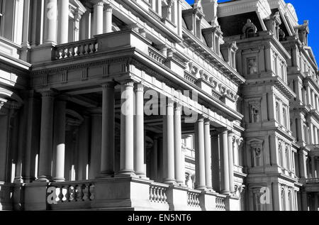 Les détails architecturaux de la façade de l'Eisenhower Executive Office Building à Washington DC Banque D'Images