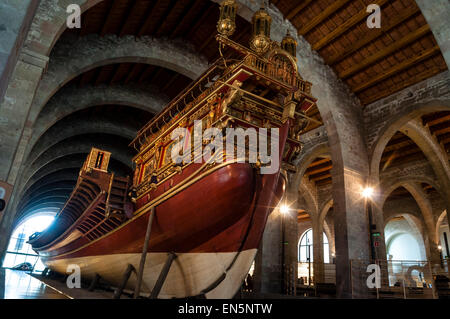 Galera Real (1568), Musée maritime de Barcelone, Relais Drassanes, Royal Shipyards of Barcelona, Museu Marítim de Barcelona, Barcelone, ​​Catalonia Banque D'Images