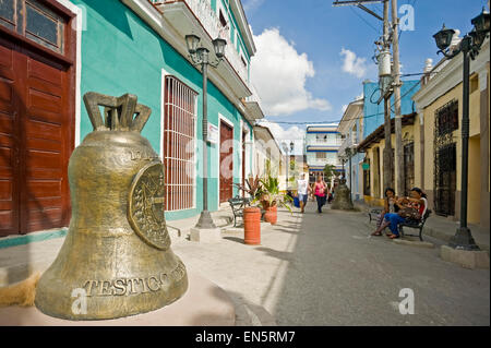 Street view horizontale à Sancti Spiritus, Cuba Banque D'Images