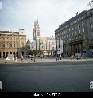 Die Kathedrale von Zagreb, Kroatien, Jugoslawien 1970 er Jahre. La cathédrale de Zagreb, Croatie, Yougoslavie des années 1970. Banque D'Images