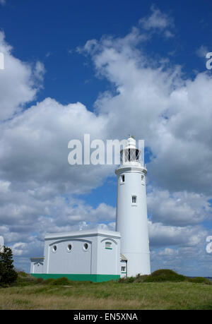 Hurst Point Lighthouse sur Hurst Spit à côté du château de Hurst dans Keyhaven dans la New Forest Hampshire England UK Banque D'Images