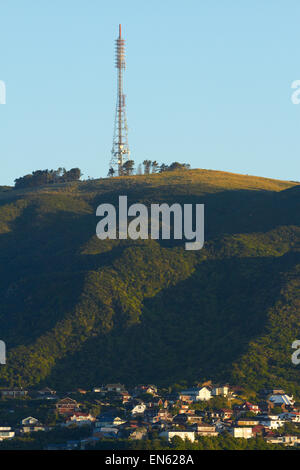 Mât de transmission de télévision, Mt Kaukau, Wellington, Île du Nord, Nouvelle-Zélande Banque D'Images