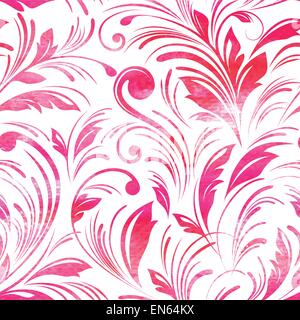 Aquarelle pink floral seamless pattern. Vector background Illustration de Vecteur