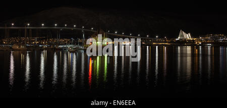 Tromso par nuit Banque D'Images