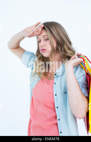 Woman holding shopping bags Banque D'Images