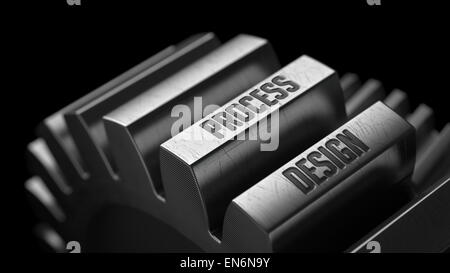 La conception du procédé sur le Metal Gears. Banque D'Images