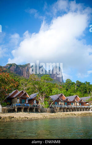 Beau village de vacances île de Tioman, Pahang, Malaisie Banque D'Images
