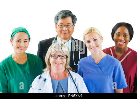 Groupe de personnes médicaux multiethnique diversifiée Banque D'Images