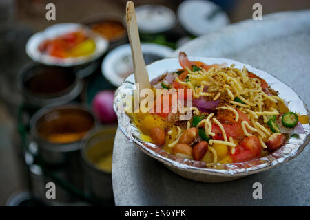 Chaat vendeur,Indian Street food Banque D'Images