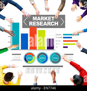 Pourcentage d'affaires Étude de marché Étude de marché Stratégie de Marketing Concept Banque D'Images