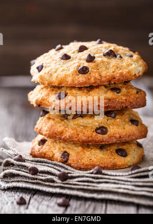 Oastmeal cookies au chocolat Banque D'Images