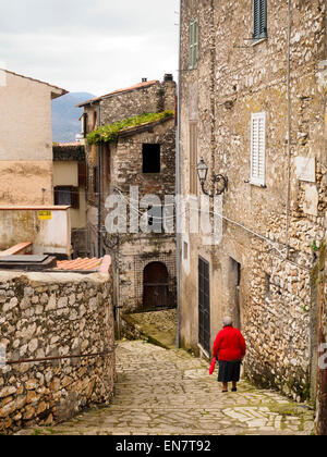 La vieille petite ville de Norma - Latina, Italie Banque D'Images