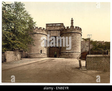 [Skipton Castle, gateway, Yorkshire, Angleterre] Banque D'Images