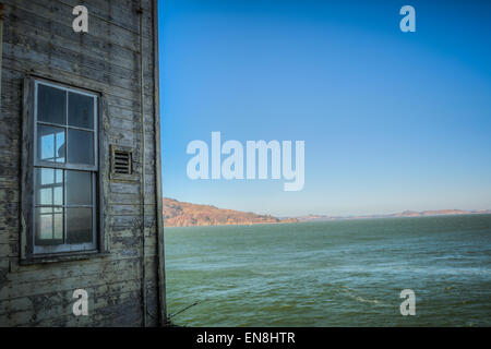 Bâtiment d'Alcatraz avec fenêtre HDR à San Francisco, USA Banque D'Images