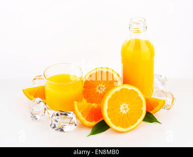 Jus d'orange et de la glace Banque D'Images