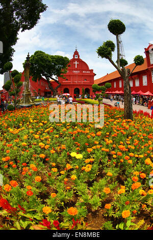 Christ Church à Dutch Square, connu comme la Place Rouge, à Malacca, Malaisie Banque D'Images