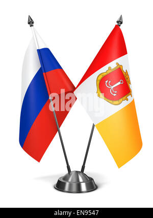 La Russie et la République populaire de Lougansk - drapeaux miniatures. Banque D'Images