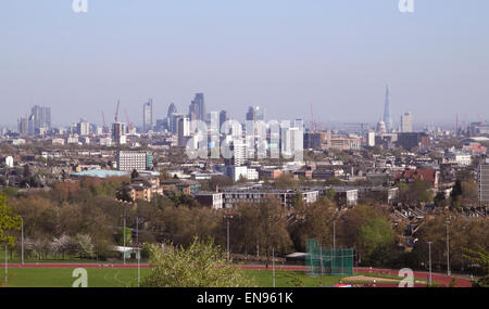 Londres vue sur l'horizon de la colline du Parlement Hampstead Heath Avril 2015 Banque D'Images