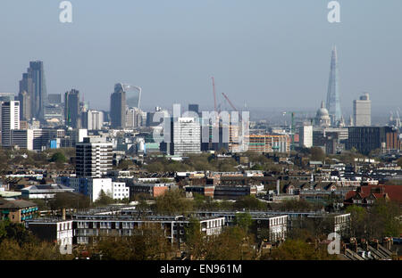 Londres vue sur l'horizon de la colline du Parlement Hampstead Heath Avril 2015 Banque D'Images