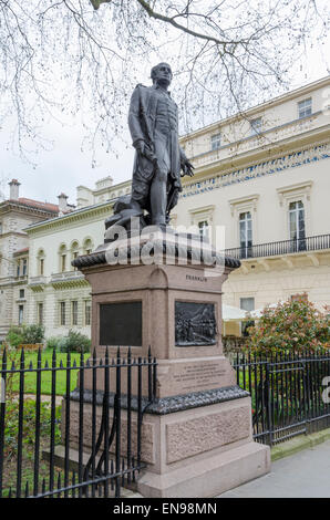 Statue de Sir John Franklin, explorateur de l'Arctique. Waterloo Place, London, UK Banque D'Images