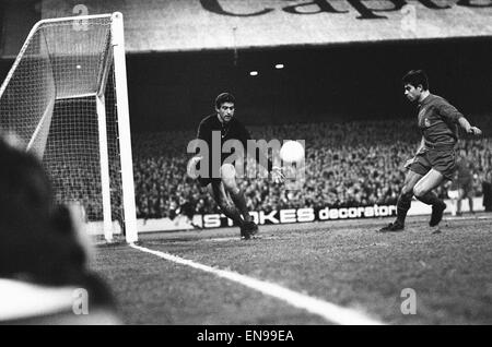 La ville de Cardiff 1-0 Real Madrid Coupe des Vainqueurs de Coupe 1971 Quart de finale 1ère manche se félicite de Cardiff Real Madrid à Ninian Park pour la première étape de la Coupe des vainqueurs de coupe en quart de finale de la ville qui en-tête Brian Clarke a marqué le seul but de la première jambe. Je joue Banque D'Images