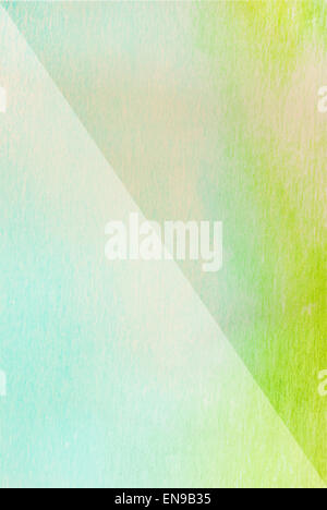Surface Texture papier aquarelle sur les verts et la forme géométrique Banque D'Images