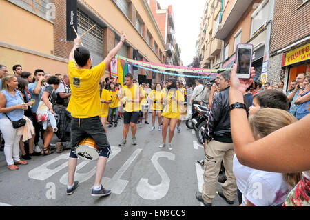 Août fêtes à Gracia. Barcelone, Catalogne, Espagne. Banque D'Images