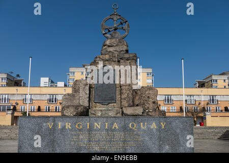 L'Angleterre, Londres, East India Quay, Virginia memorial colons Banque D'Images