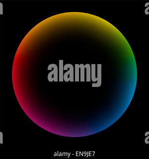 Bulle de couleur arc-en-ciel avec centre noir. Banque D'Images