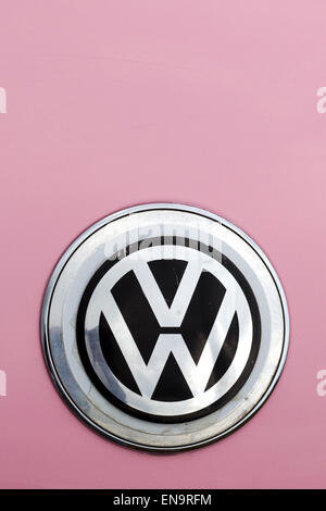 Insignes Chrome sur une Volkswagen Coccinelle Banque D'Images