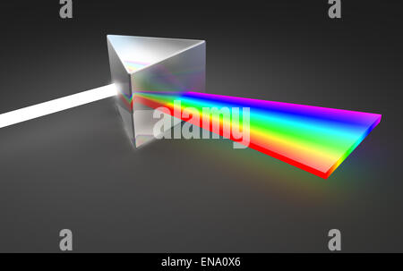 La dispersion du spectre de la lumière du prisme. Sur fond sombre Banque D'Images