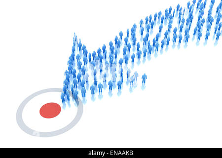 Les gens de la flèche se déplace vers la cible Banque D'Images