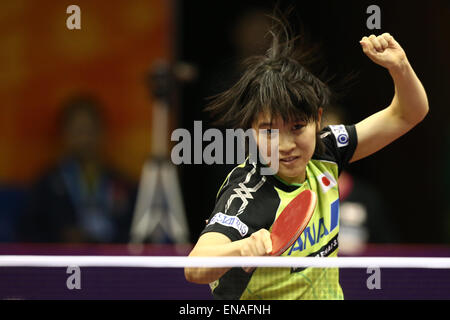 Suzhou International Expo Center, Suzhou, Chine. Apr 30, 2015. Miu Hirano (JPN), 30 avril 2015 - Tennis de Table : Championnats du Monde 2015 de Tennis de table féminin 3ème tour match à Suzhou International Expo Center, Suzhou, Chine. © Ito Shingo/AFLO SPORT/Alamy Live News Banque D'Images