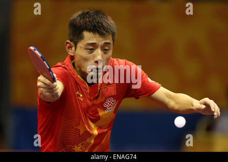 Suzhou International Expo Center, Suzhou, Chine. Apr 30, 2015. Zhang Jike (CHN), 30 avril 2015 - Tennis de Table : Championnats du Monde de Tennis de Table 2015 masculin 3ème tour match à Suzhou International Expo Center, Suzhou, Chine. © Ito Shingo/AFLO SPORT/Alamy Live News Banque D'Images