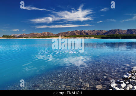 Le Lac Pukaki, île du Sud, Nouvelle-Zélande Banque D'Images