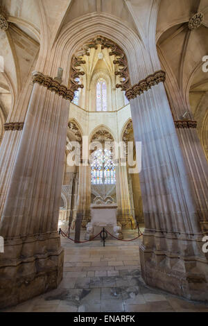 L'abbaye dominicaine de Santa Maria de Vitoria, chapelle des fondateurs, Batalha, l'Estrémadure et de la province de Ribatejo, Portugal Banque D'Images